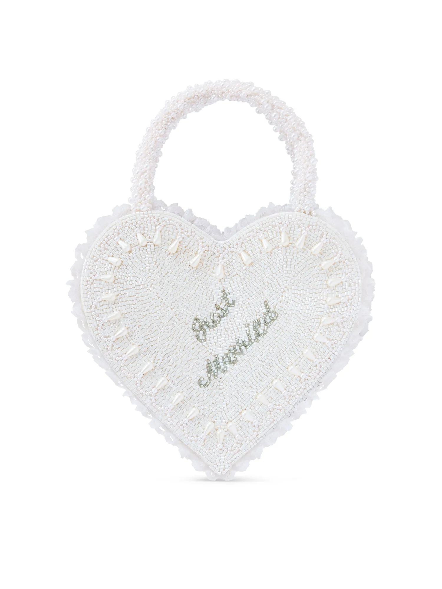 Just Married Heart Bag sold by Clio Peppiatt