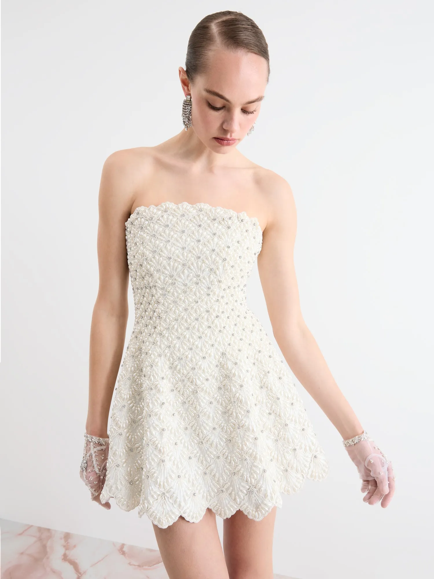 Scallop Mini Dress sold by Clio Peppiatt product image thumbnail 4