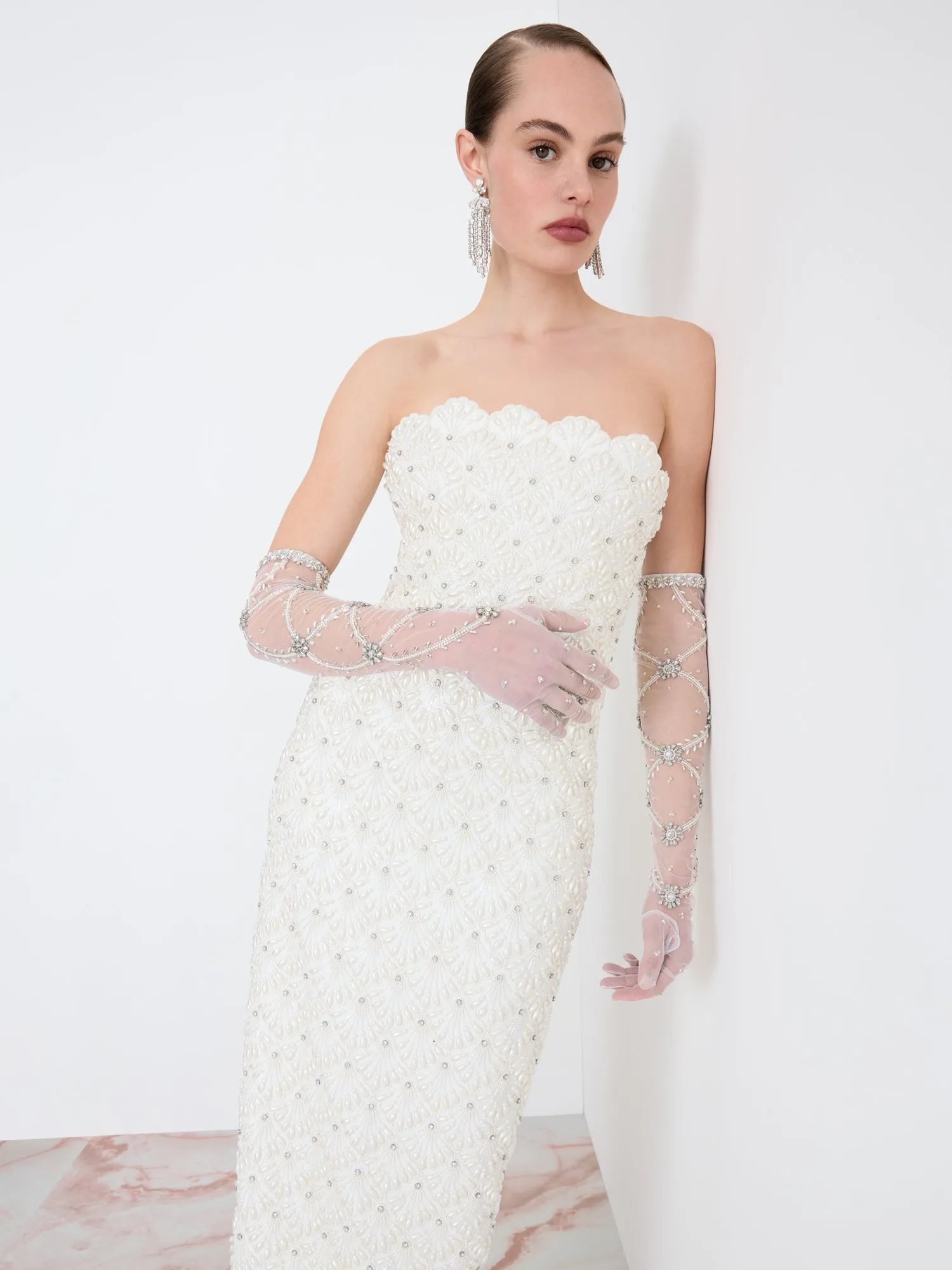 Scallop Column Gown sold by Clio Peppiatt product image thumbnail 4