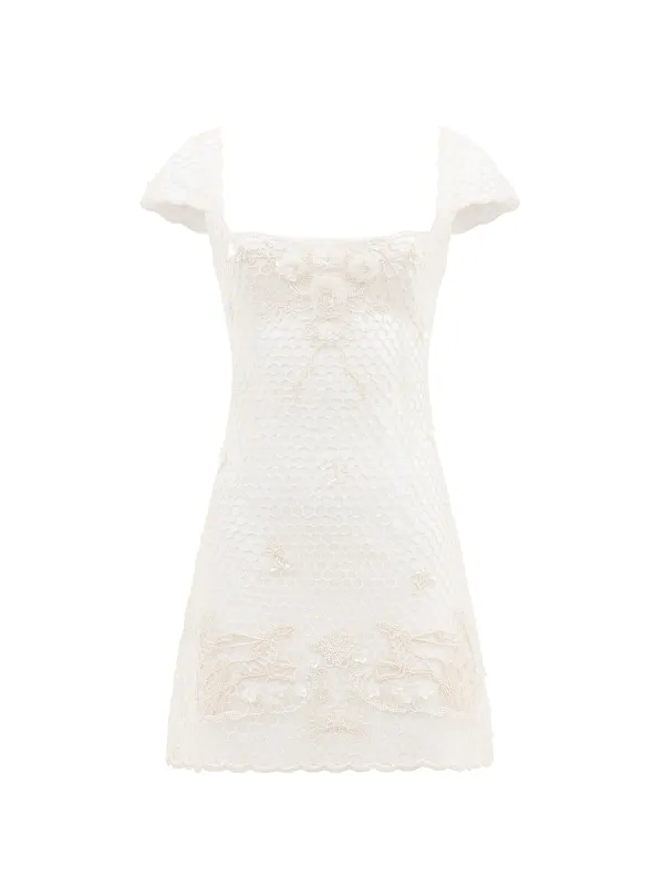 Cora Crochet Mini Dress sold by Clio Peppiatt