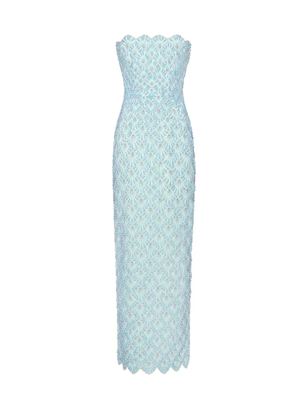 Ariel Column Gown Azure sold by Clio Peppiatt