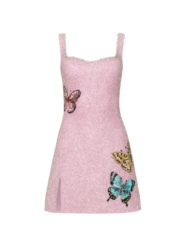 Mariposa Crystal Mini Dress made by Clio Peppiatt