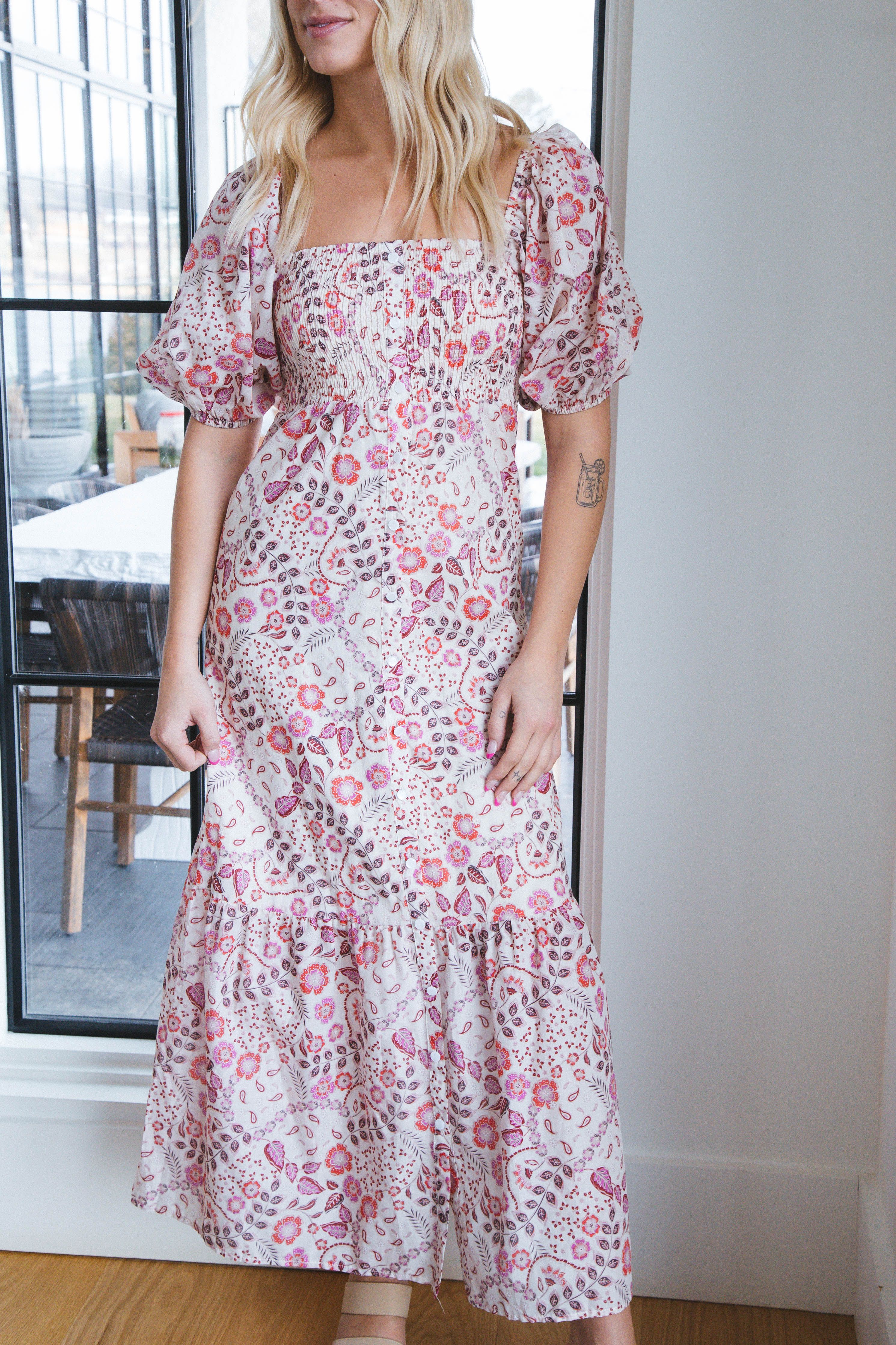 Tinsley Woven Maxi Dress, Cream Pink sold by North & Main Clothing Company product image thumbnail 5