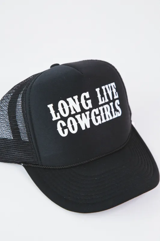 Long Live Cowgirls Trucker Hat Cap, Black sold by North & Main Clothing Company