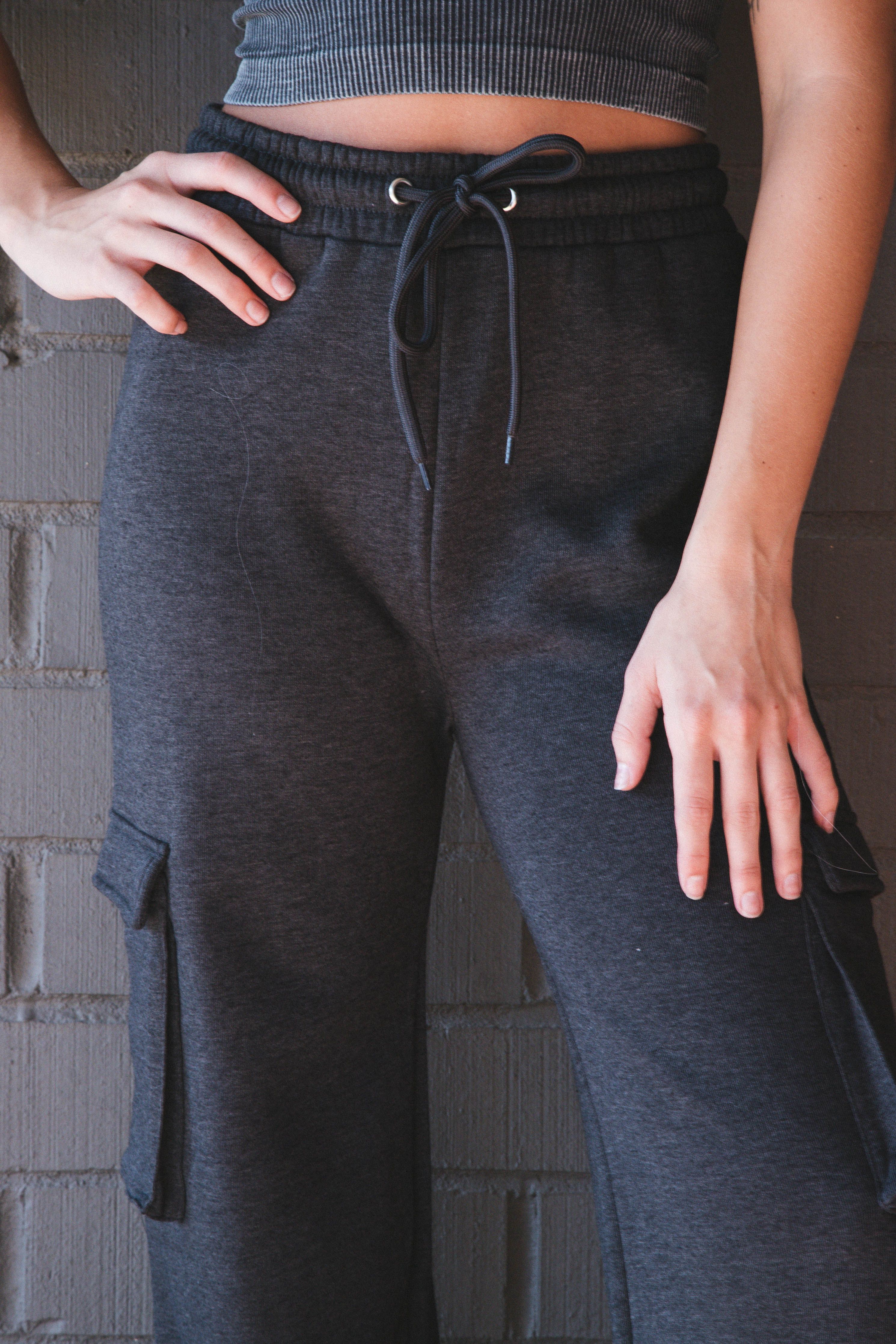 Felicity Cargo Straight Leg Pant, Charcoal sold by North & Main Clothing Company product image thumbnail 3
