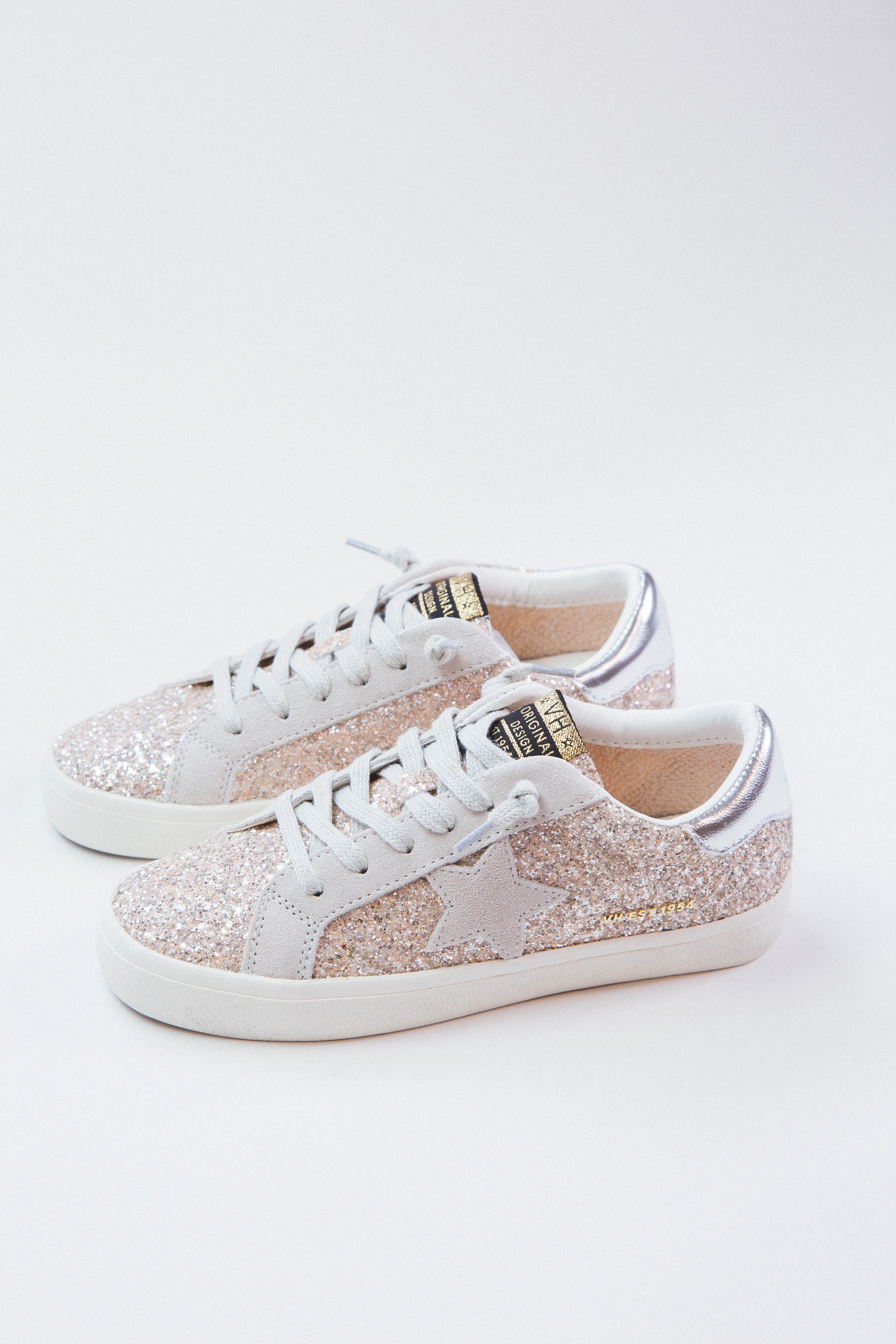 Palmer Glitter Sneaker, Silver | Vintage Havana sold by North & Main Clothing Company