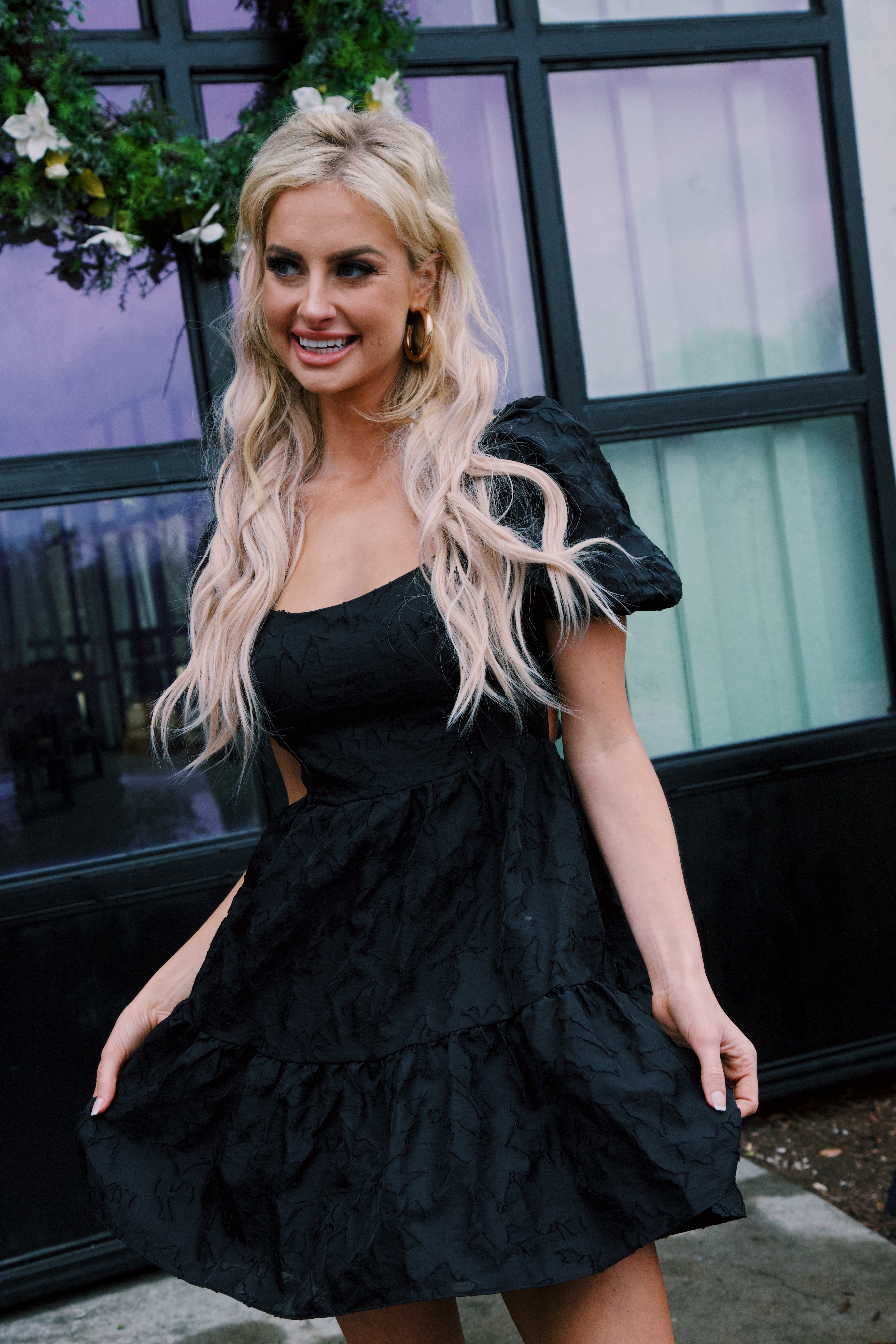 Easton Tiered Mini Dress, Black sold by North & Main Clothing Company product image thumbnail 3