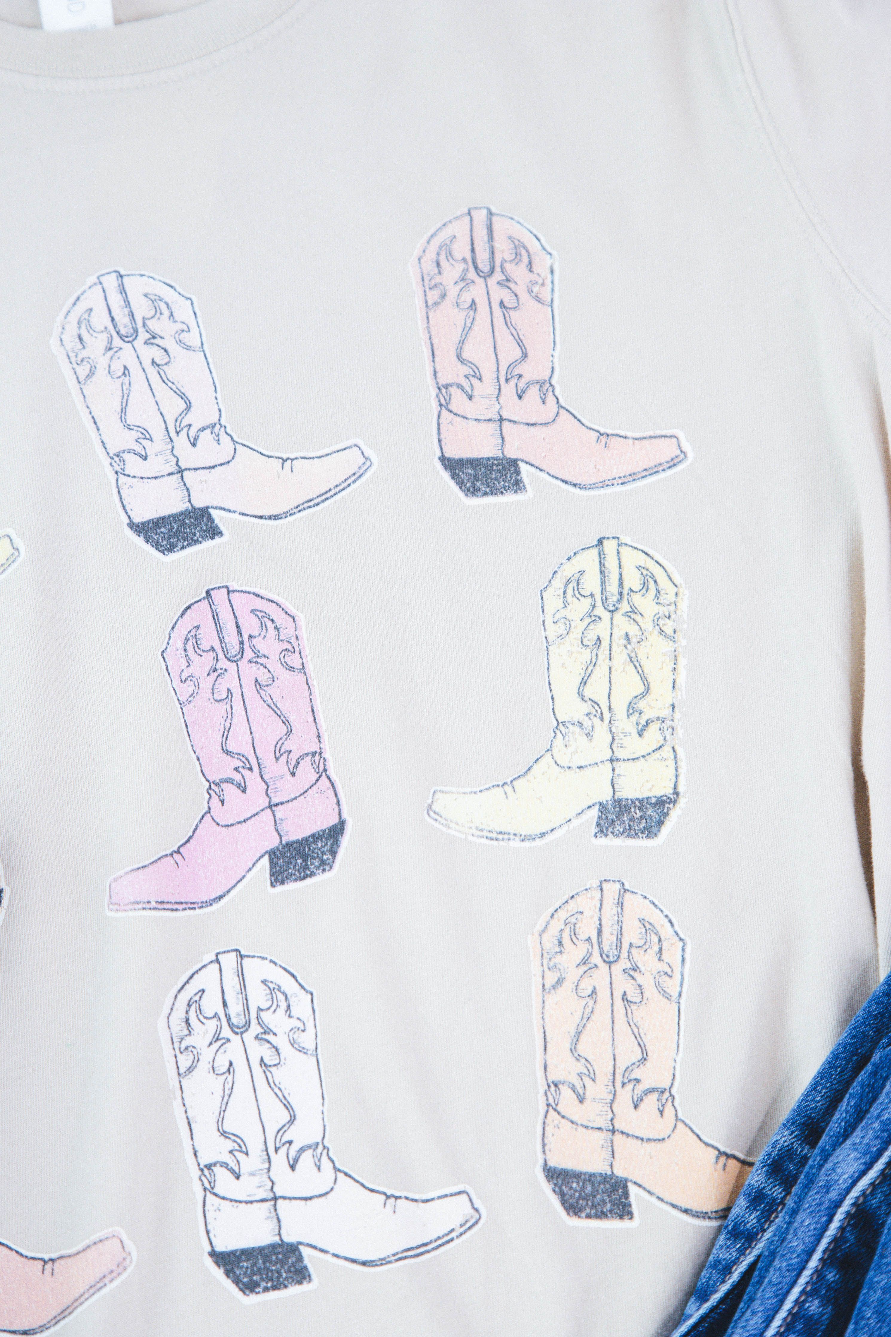 Cowboy Boots Graphic Tee, Tan sold by North & Main Clothing Company product image thumbnail 2