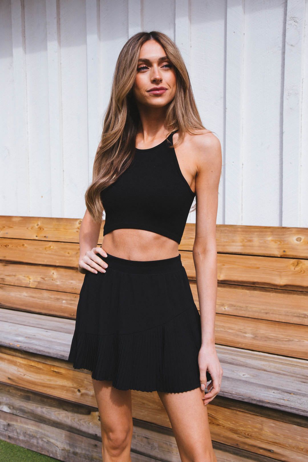 Shy Ribbed Crop Top, Black sold by North & Main Clothing Company product image thumbnail 16