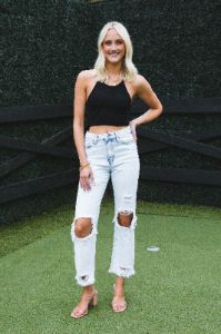 Shy Ribbed Crop Top, Black sold by North & Main Clothing Company