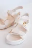 Mona Leather Flatform Sandal, Bone | Steve Madden sold by North & Main Clothing Company