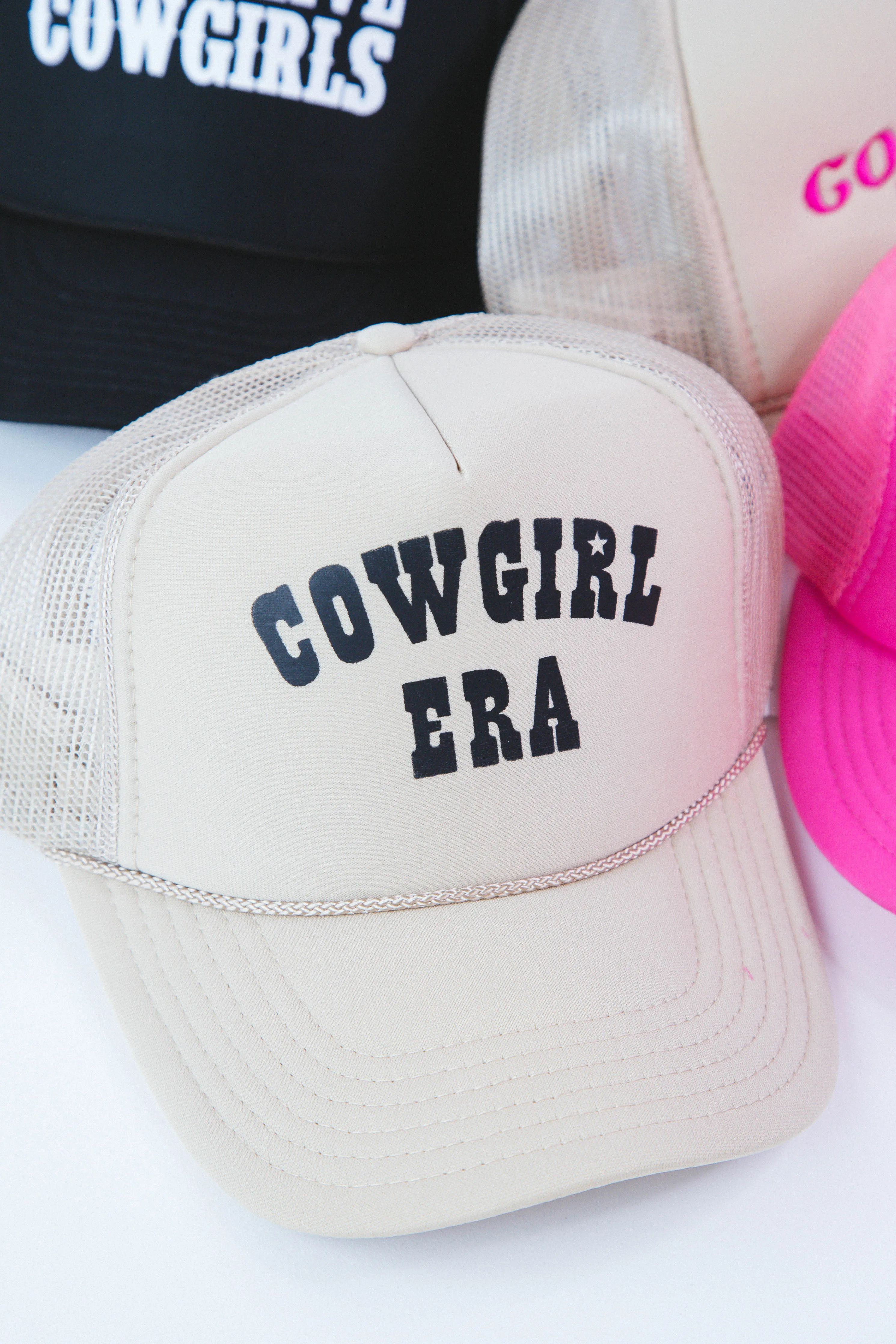 Cowgirl Era Trucker Hat, Tan sold by North & Main Clothing Company