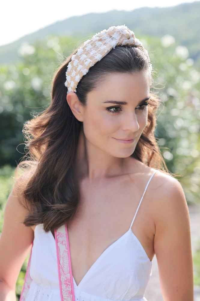 Angelique Tufted Straw Headband, White sold by North & Main Clothing Company product image thumbnail 3