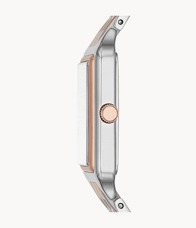 Raquel Three-Hand Date Two Tone Watch, Rose Gold/Silver | Fossil sold by North & Main Clothing Company product image thumbnail 3
