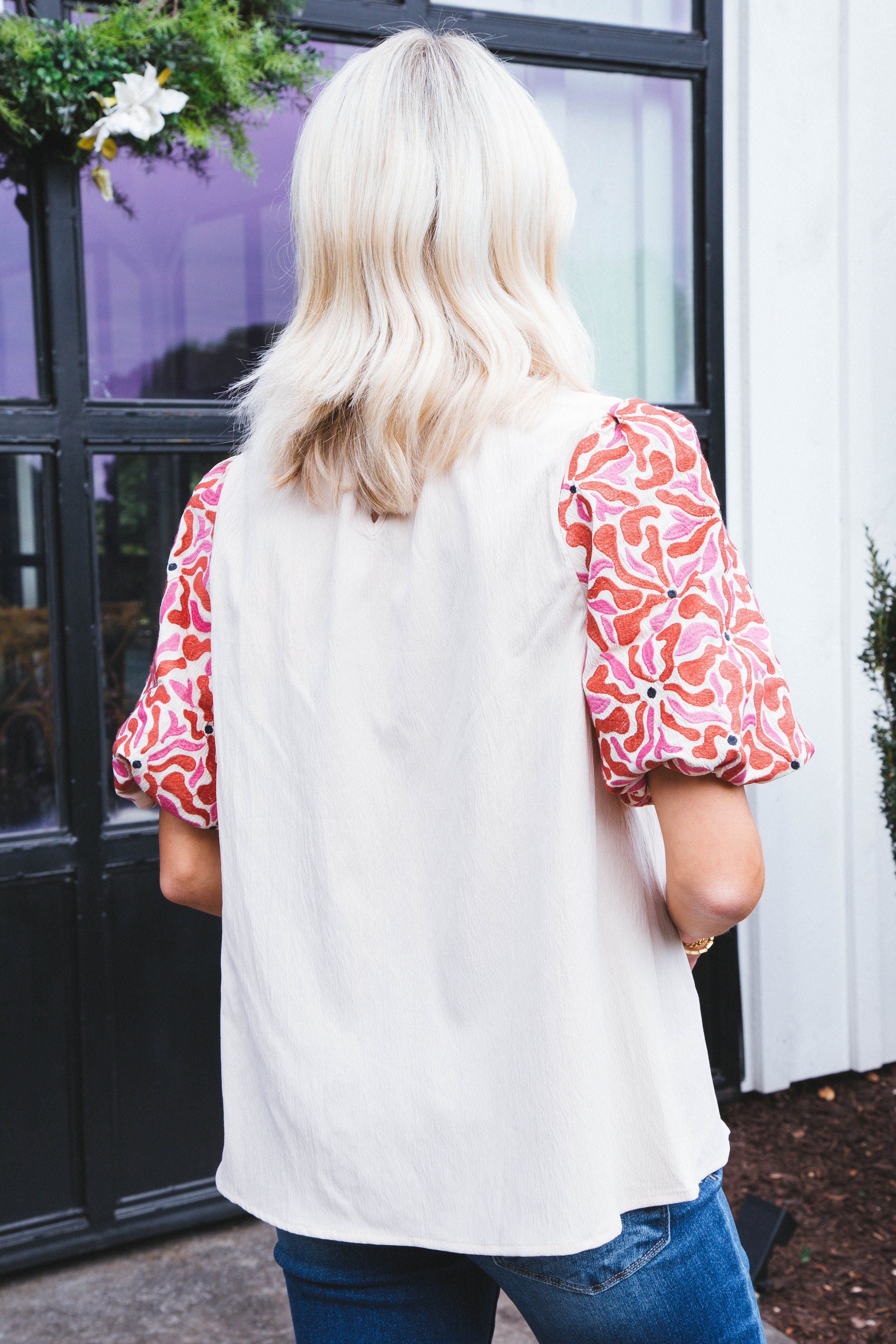 Jackie Embroidered Top, Natural sold by North & Main Clothing Company product image thumbnail 4