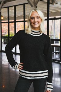 Sporty Stripe Sweater, Black Multi | Sanctuary sold by North & Main Clothing Company