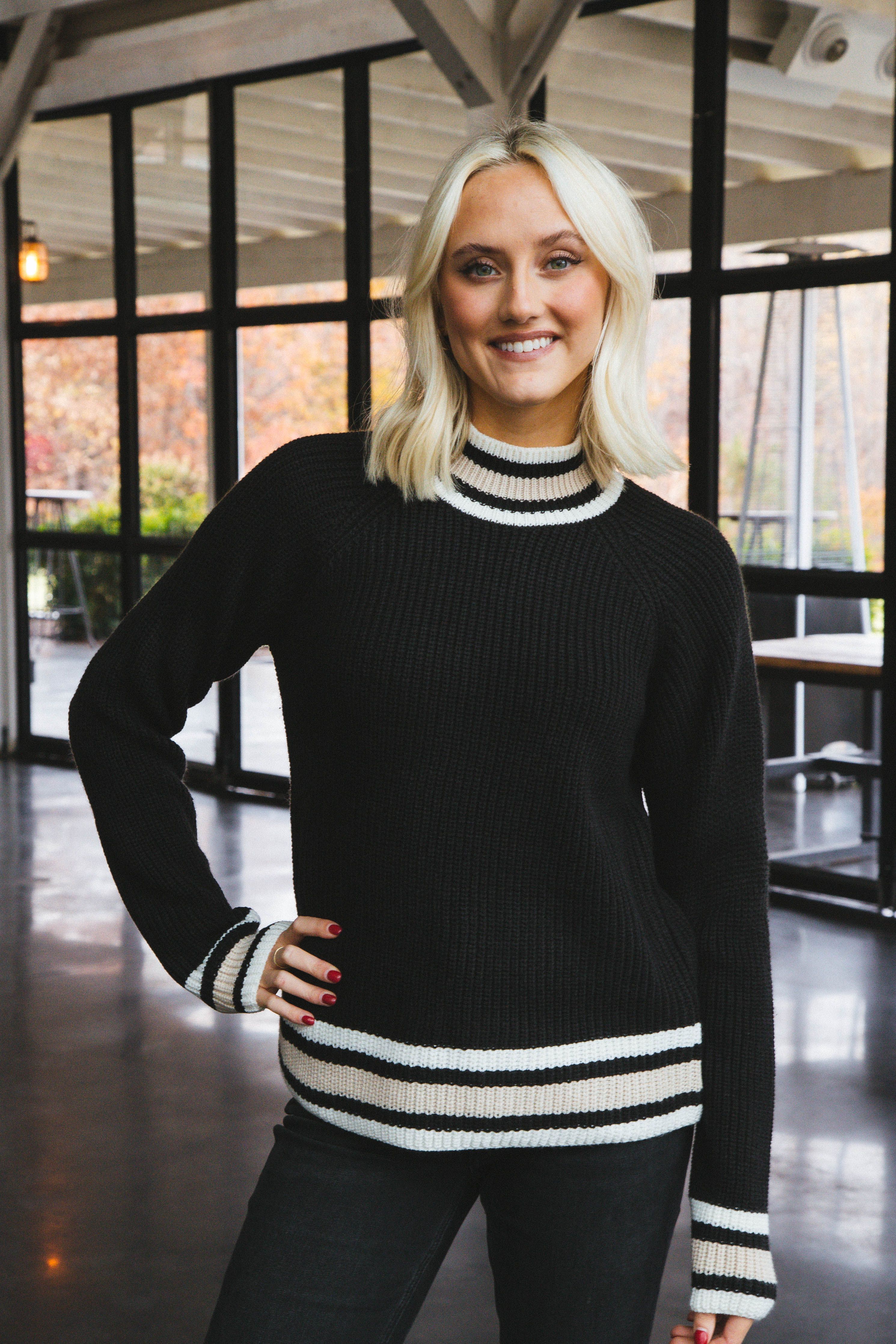 Sporty Stripe Sweater, Black Multi | Sanctuary sold by North & Main Clothing Company product image thumbnail 4