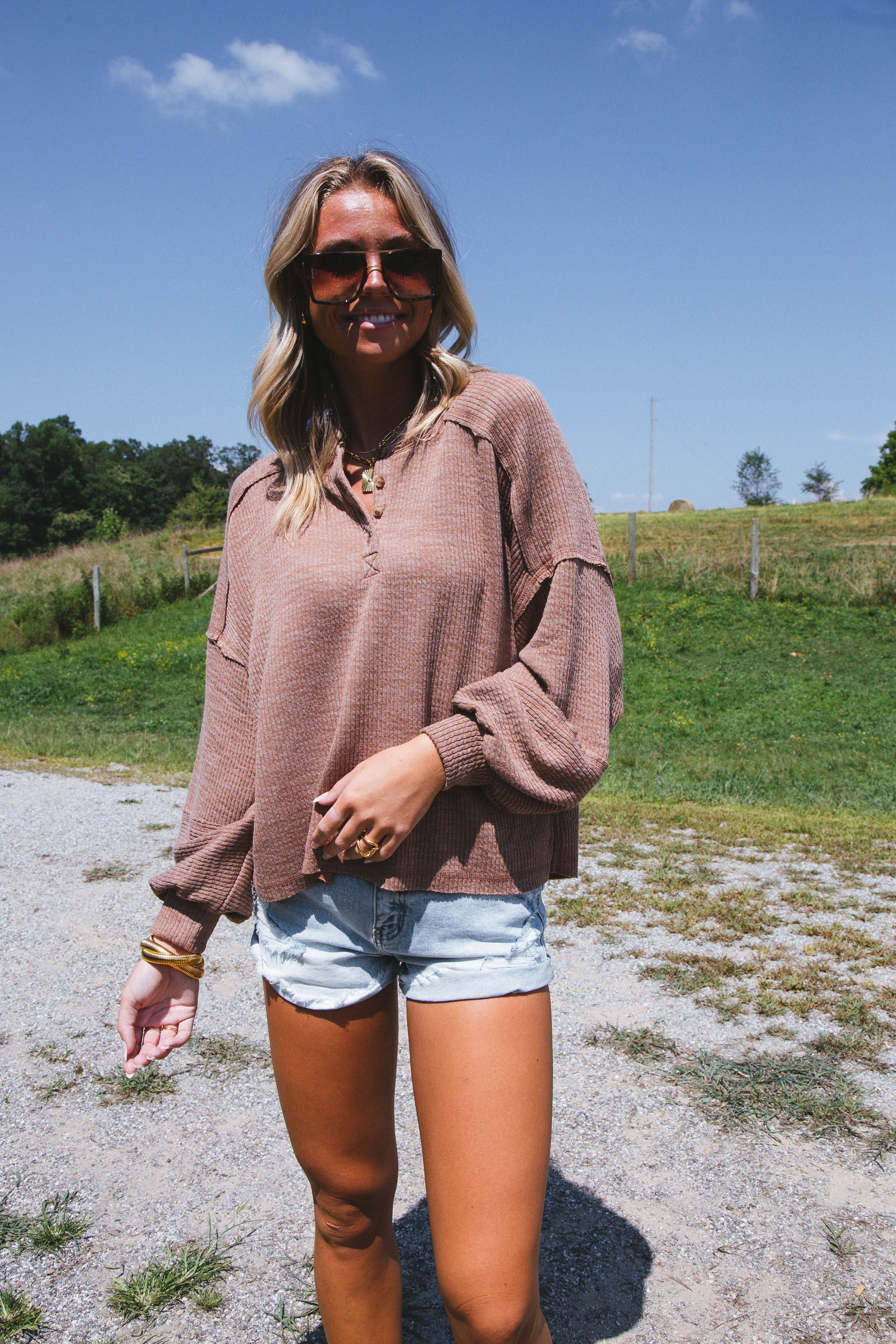 Fireside Knit Henley Top, Brown sold by North & Main Clothing Company product image thumbnail 5