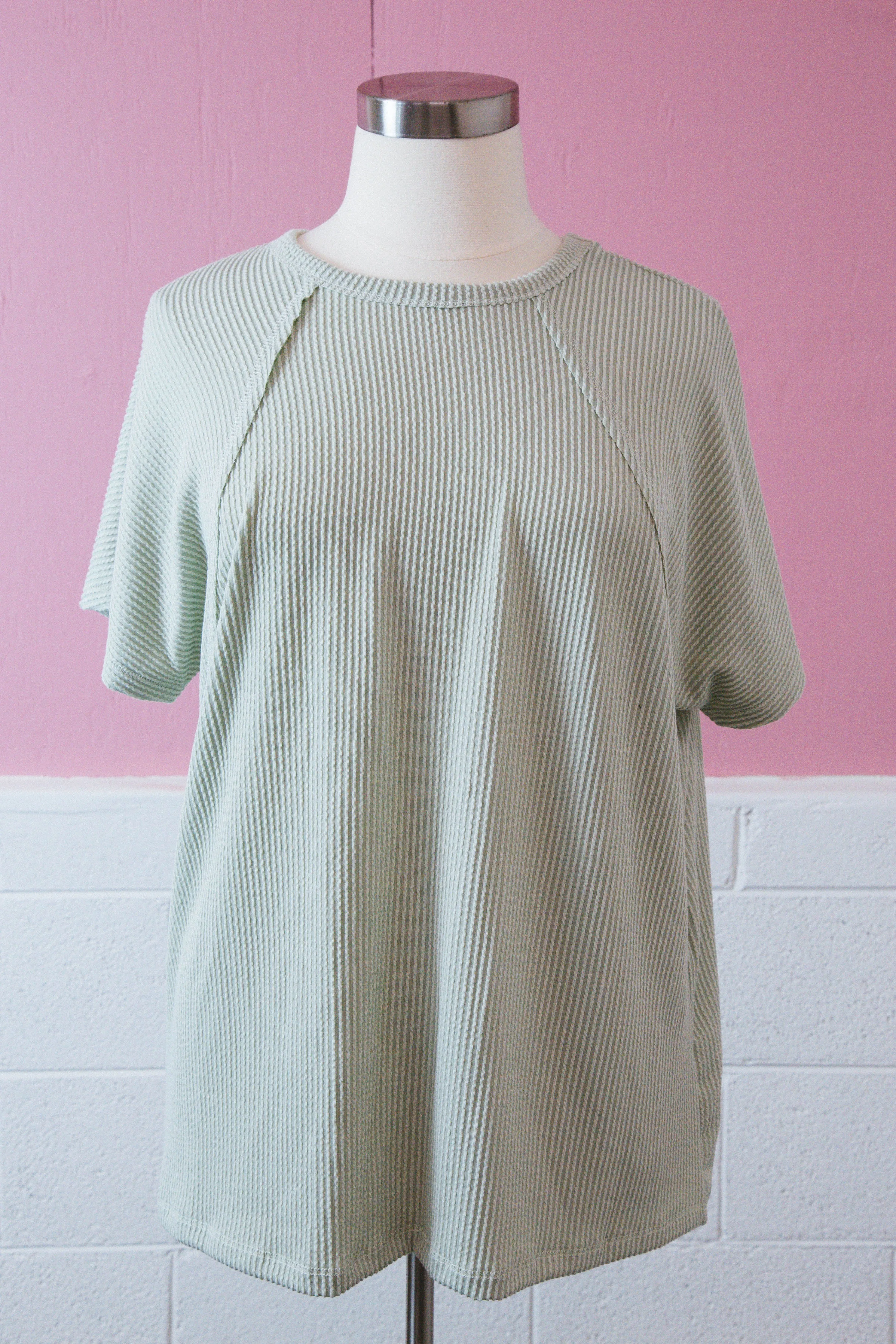 Lila Dolman Sleeve Ribbed Top, Sage | Plus Size sold by North & Main Clothing Company product image thumbnail 3