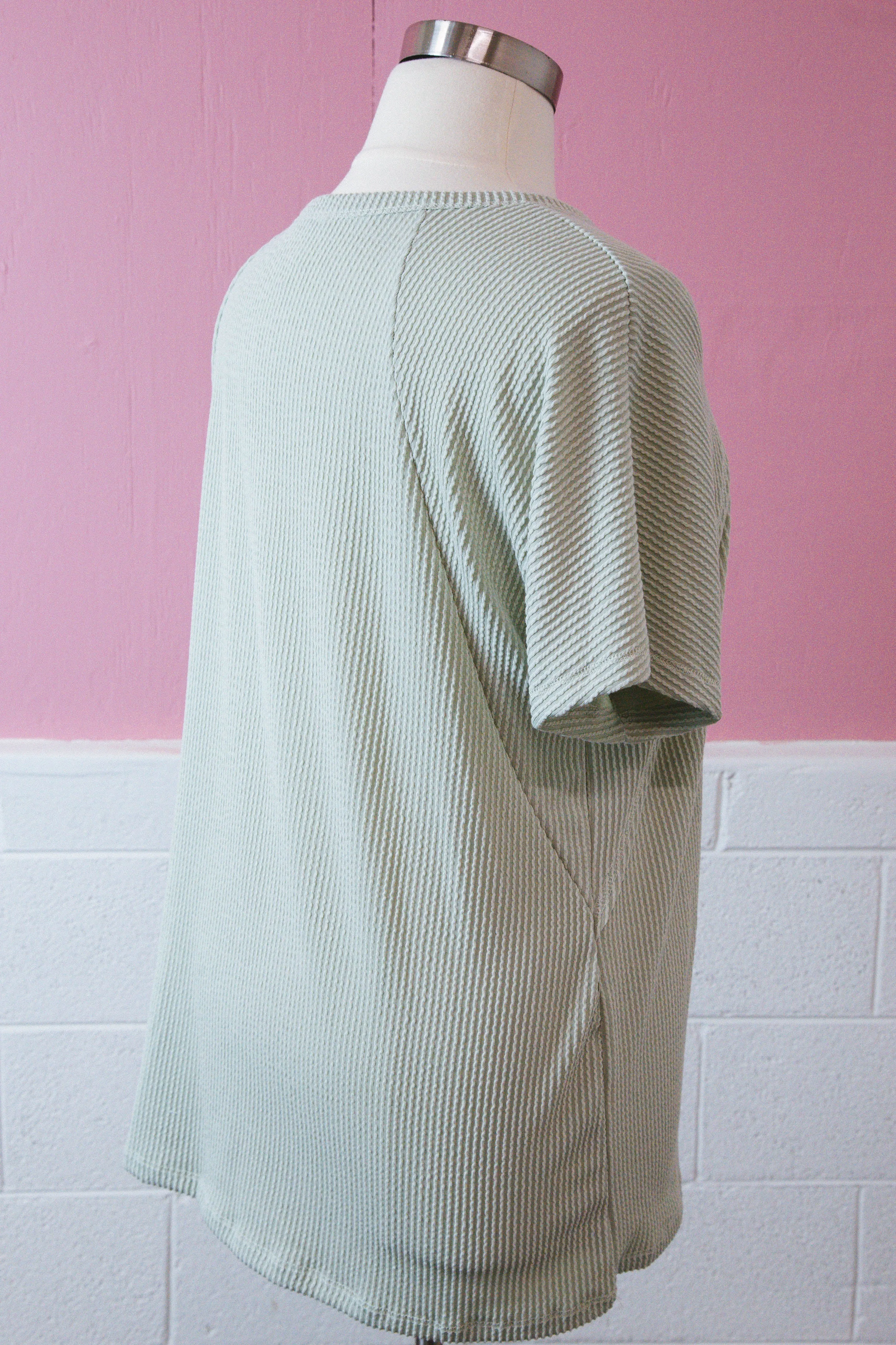 Lila Dolman Sleeve Ribbed Top, Sage | Plus Size sold by North & Main Clothing Company product image thumbnail 5