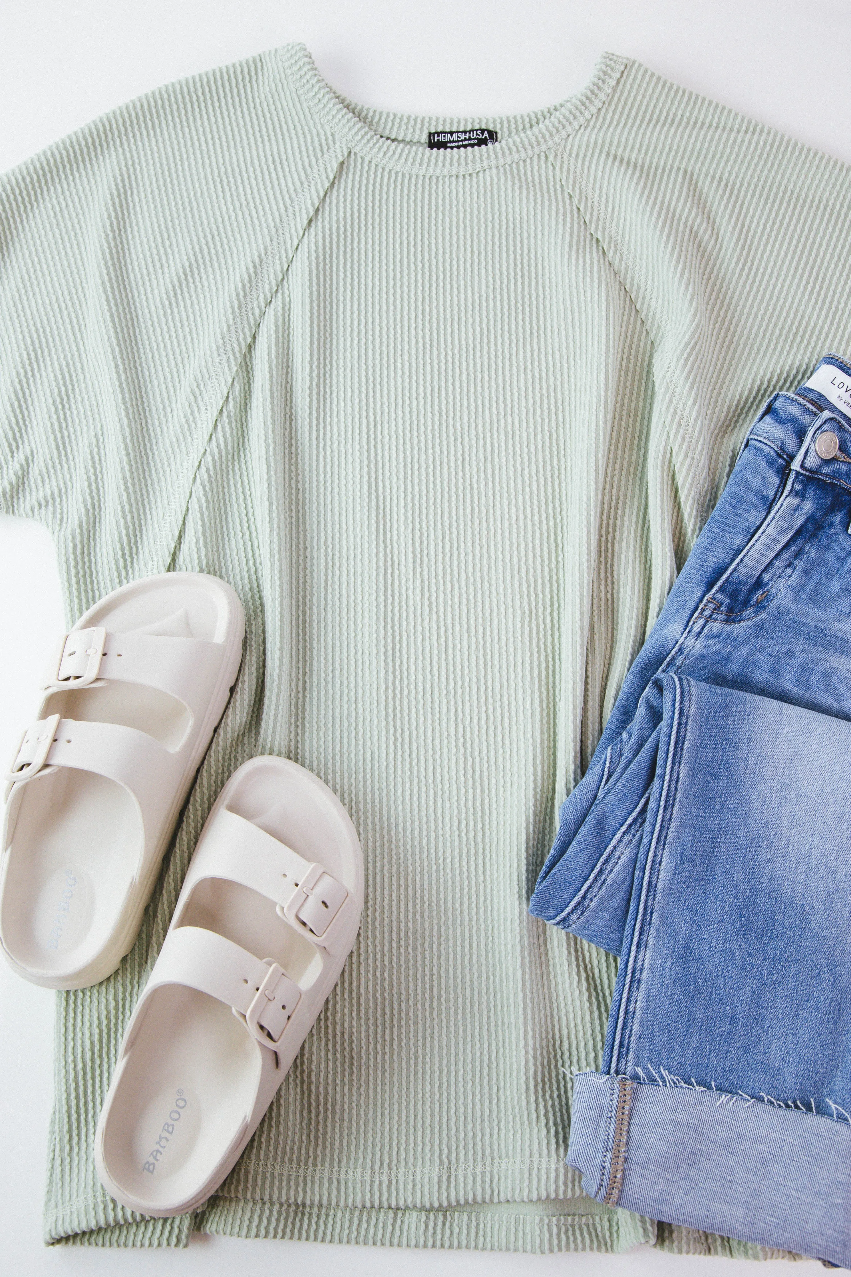 Lila Dolman Sleeve Ribbed Top, Sage | Plus Size sold by North & Main Clothing Company