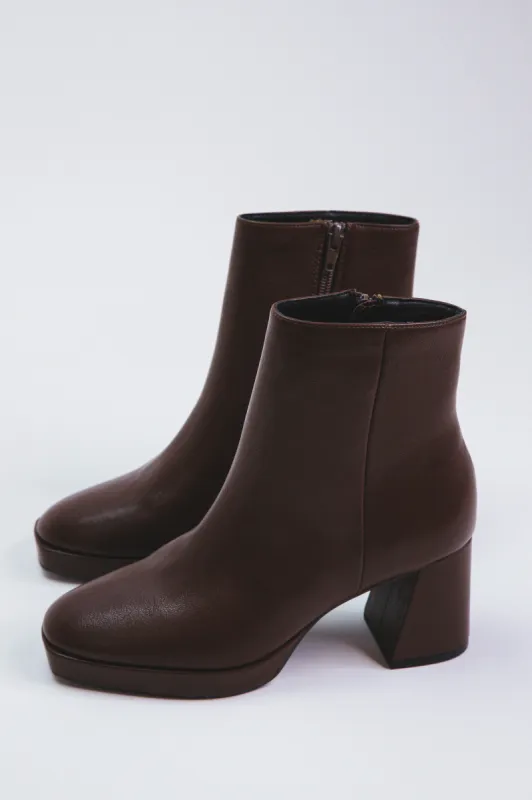 Dodger Platform Round Toe Bootie, Brown | Chinese Laundry sold by North & Main Clothing Company