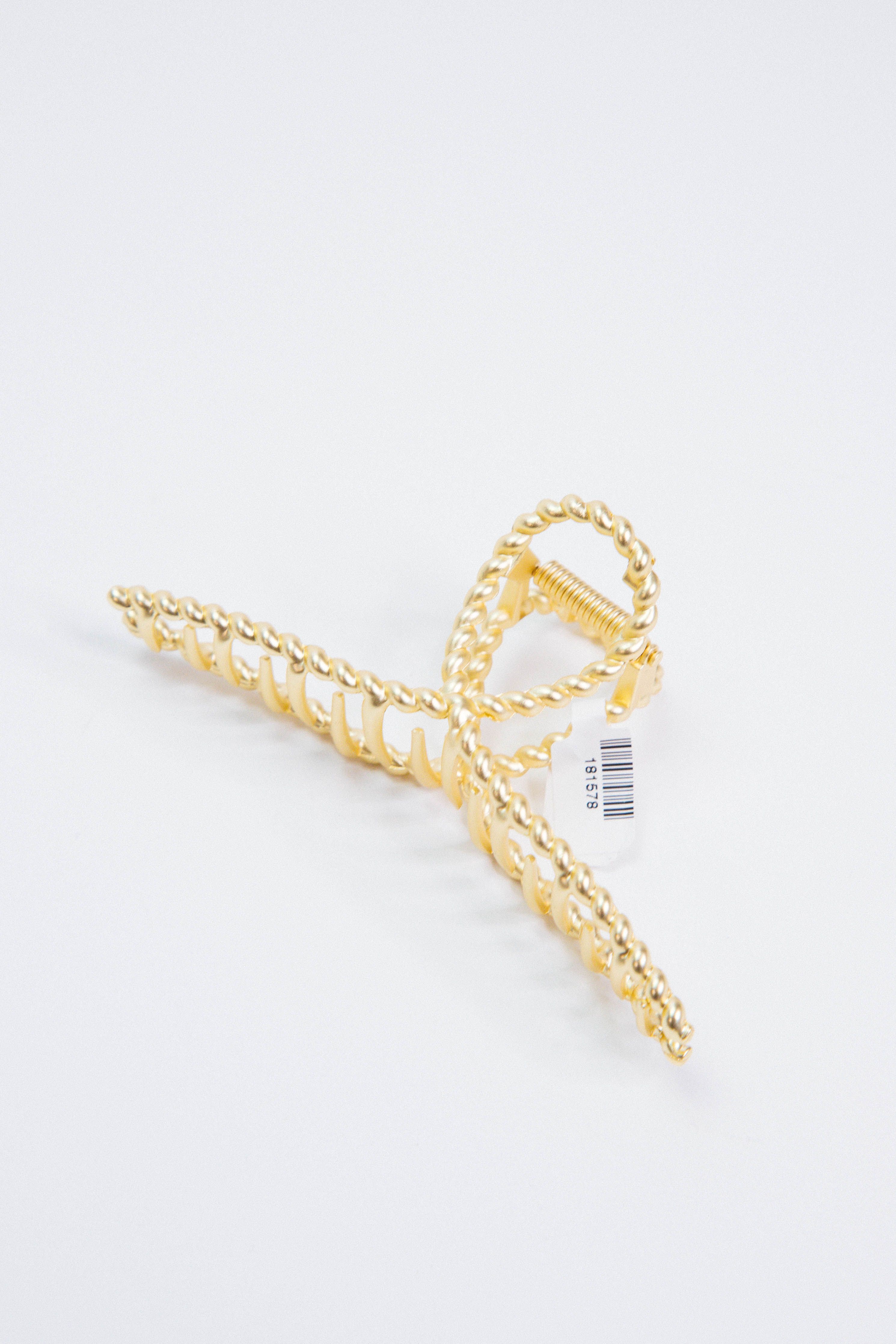 Traci Twisted Hair Claw, Matte Gold sold by North & Main Clothing Company