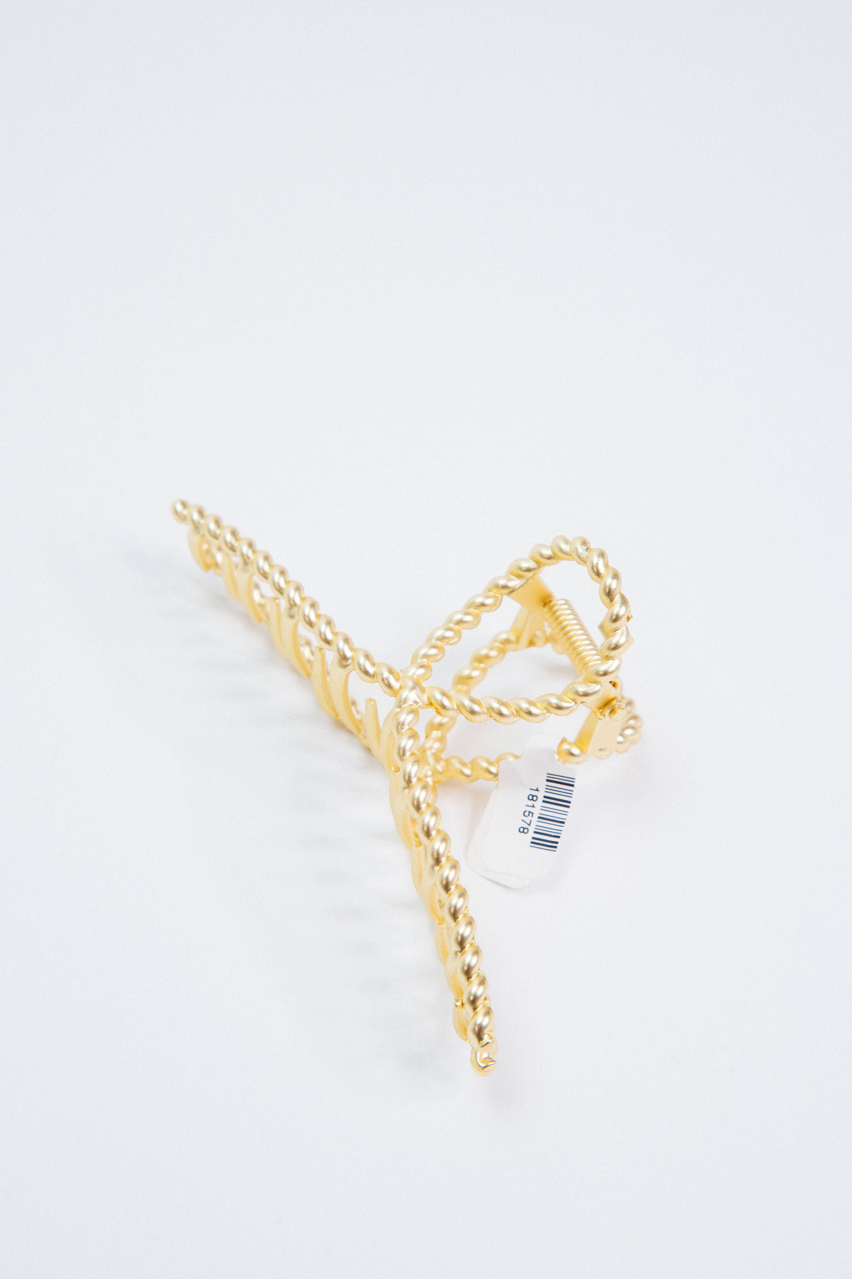 Traci Twisted Hair Claw, Matte Gold sold by North & Main Clothing Company product image thumbnail 3