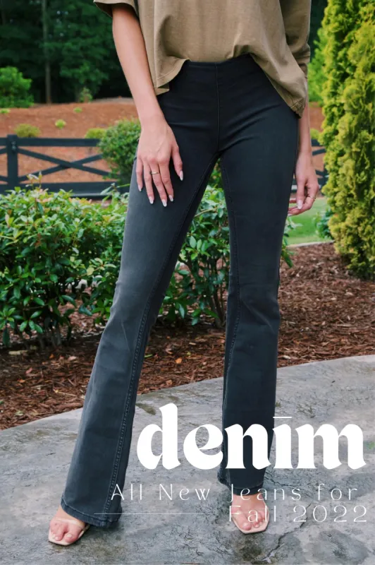 Penny Pull On Flare Pants, Washed Black | Free People sold by North & Main Clothing Company