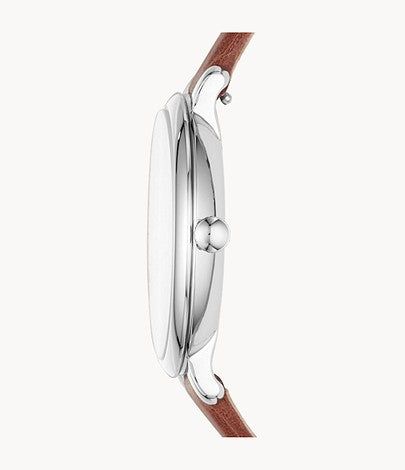 Jacqueline Three-Hand Date Brown Leather Watch, Brown | FOSSIL sold by North & Main Clothing Company product image thumbnail 2