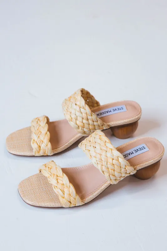 Vows Round Wood Heel, Raffia | Steve Madden sold by North & Main Clothing Company