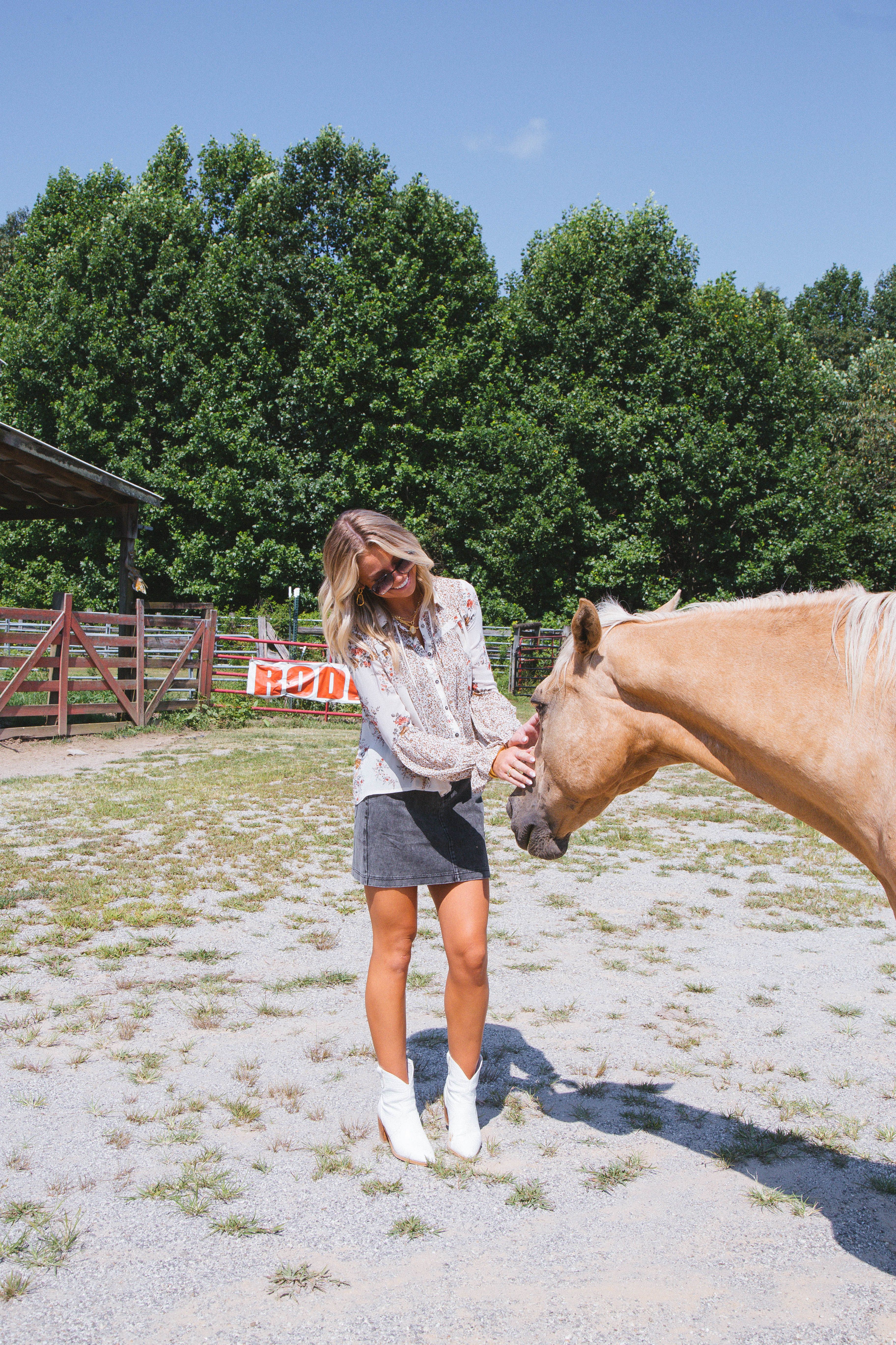 Spring Fling Floral Blouse, Light Taupe sold by North & Main Clothing Company product image thumbnail 13