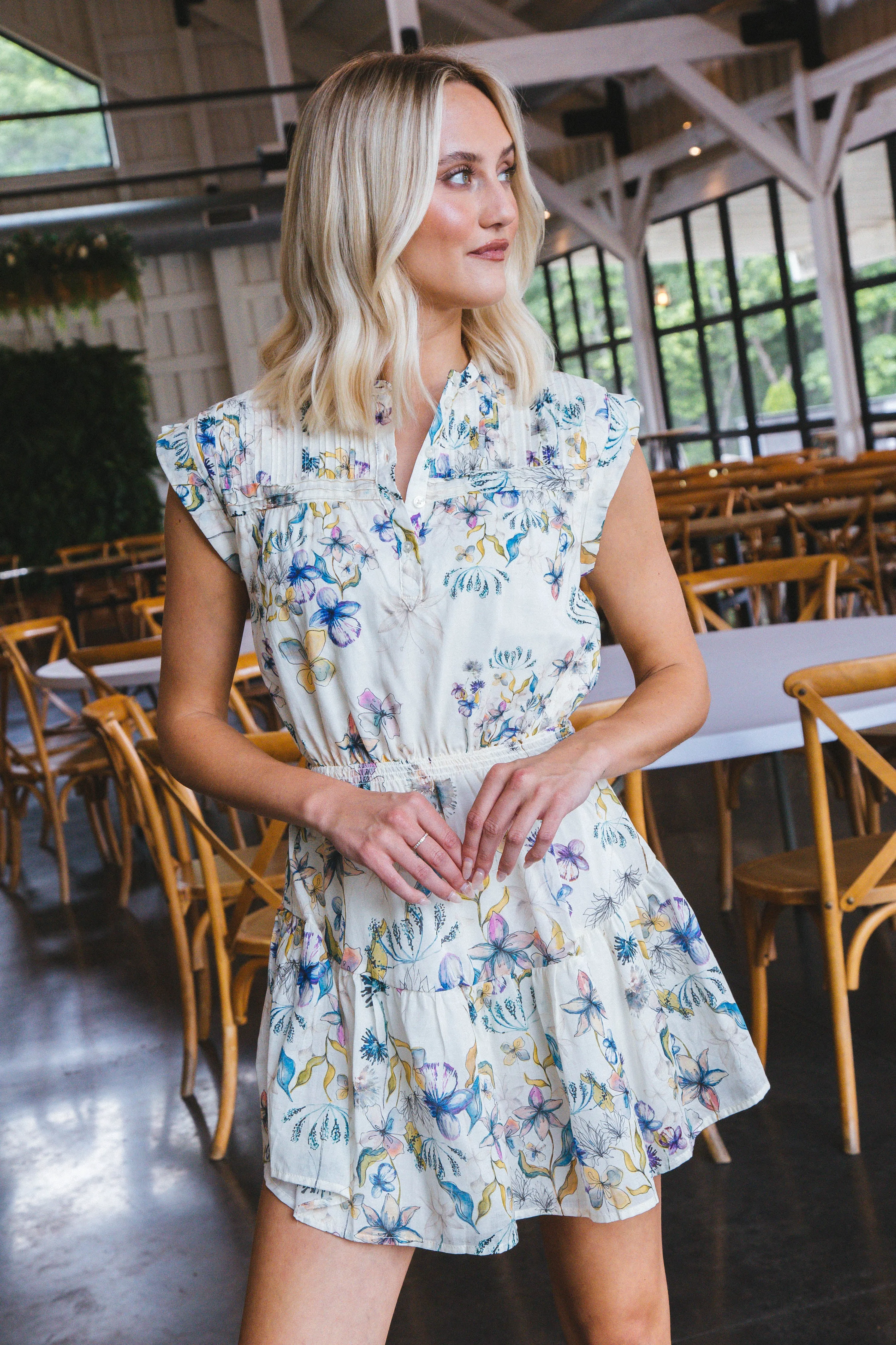Faith Sleeveless Mini Dress, Cream | Steve Madden sold by North & Main Clothing Company product image thumbnail 2