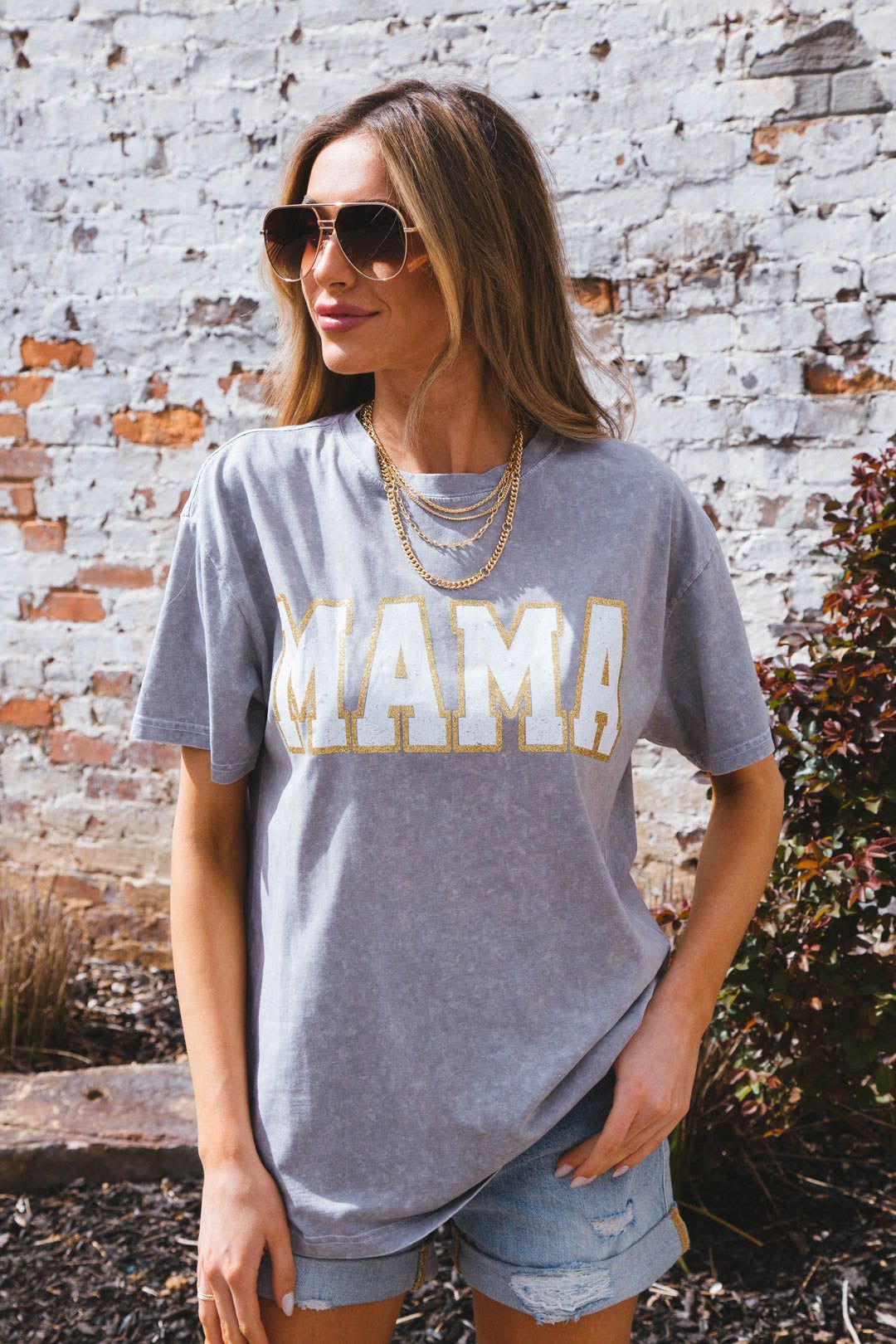 Mama Mineral Washed Graphic Tee, Stone Grey sold by North & Main Clothing Company product image thumbnail 3