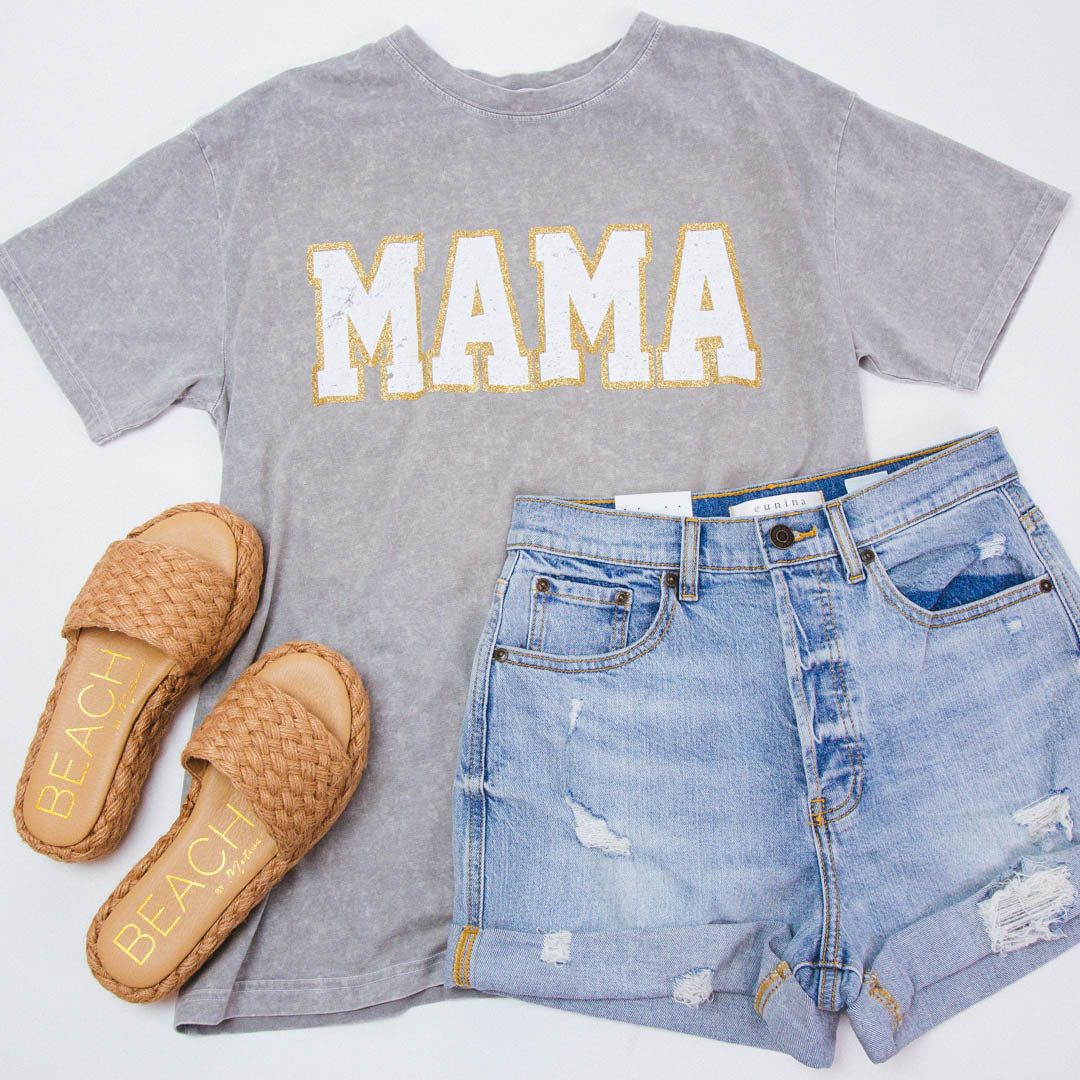 Mama Mineral Washed Graphic Tee, Stone Grey sold by North & Main Clothing Company product image thumbnail 6