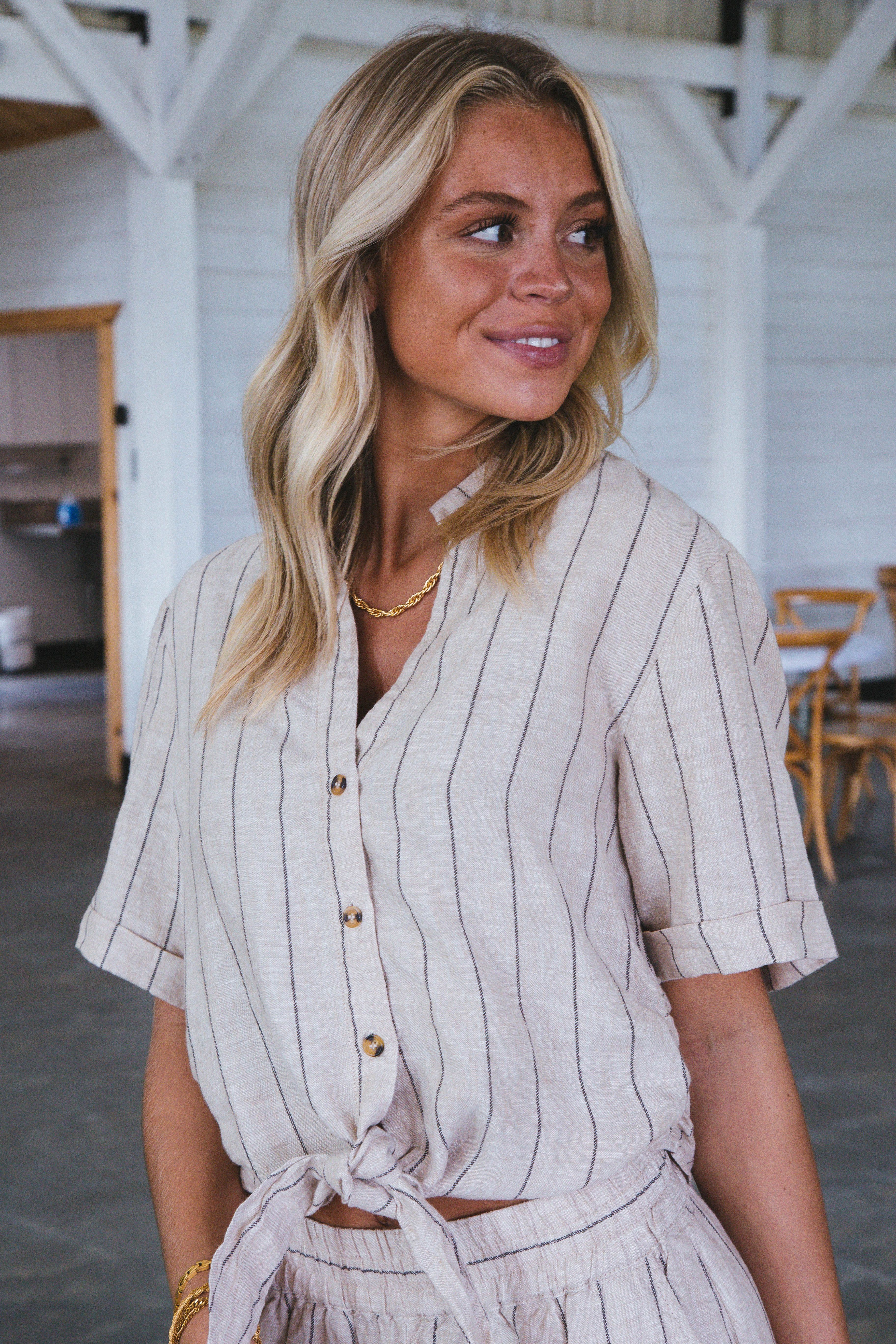 Ocean Button Down Shirt, Artisan Stripe | Sanctuary sold by North & Main Clothing Company product image thumbnail 2