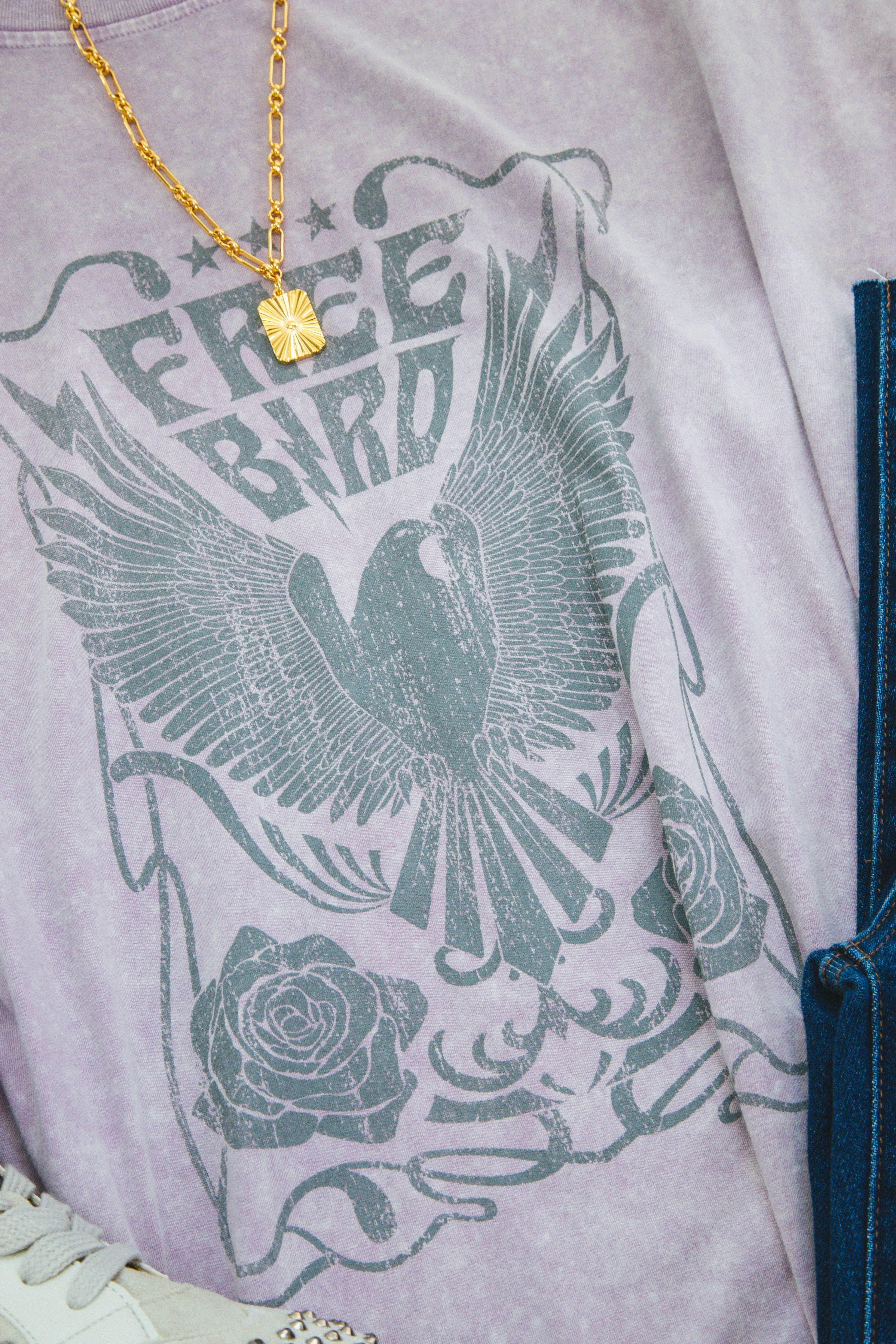 Free Bird Graphic Tee, Lavender | Plus Size sold by North & Main Clothing Company product image thumbnail 2