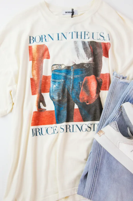 Bruce Springsteen Born in the USA Tee, Stone Vintage | Daydreamer sold by North & Main Clothing Company