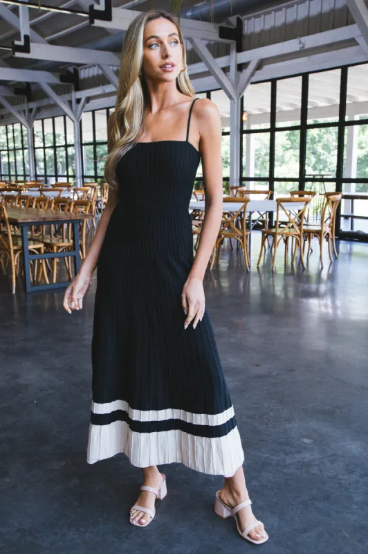 Halle Knit Maxi Dress, Black Khaki sold by North & Main Clothing Company