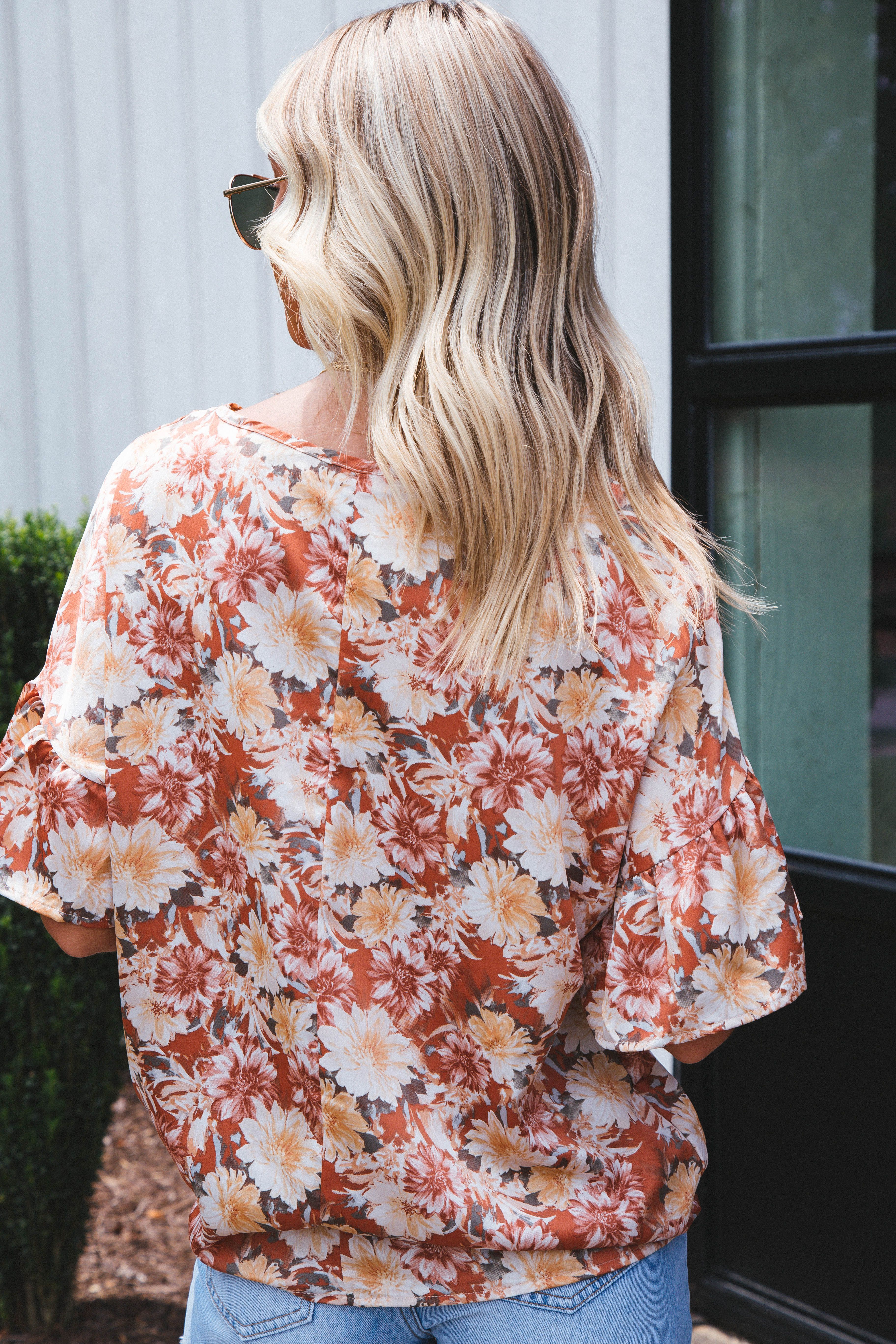 Fiona Floral Blouse, Rust | Extended Sizes Available sold by North & Main Clothing Company product image thumbnail 4