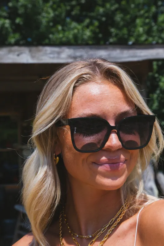 Sweet About Me Sunglasses, Black/Smoke | Otra made by North & Main Clothing Company