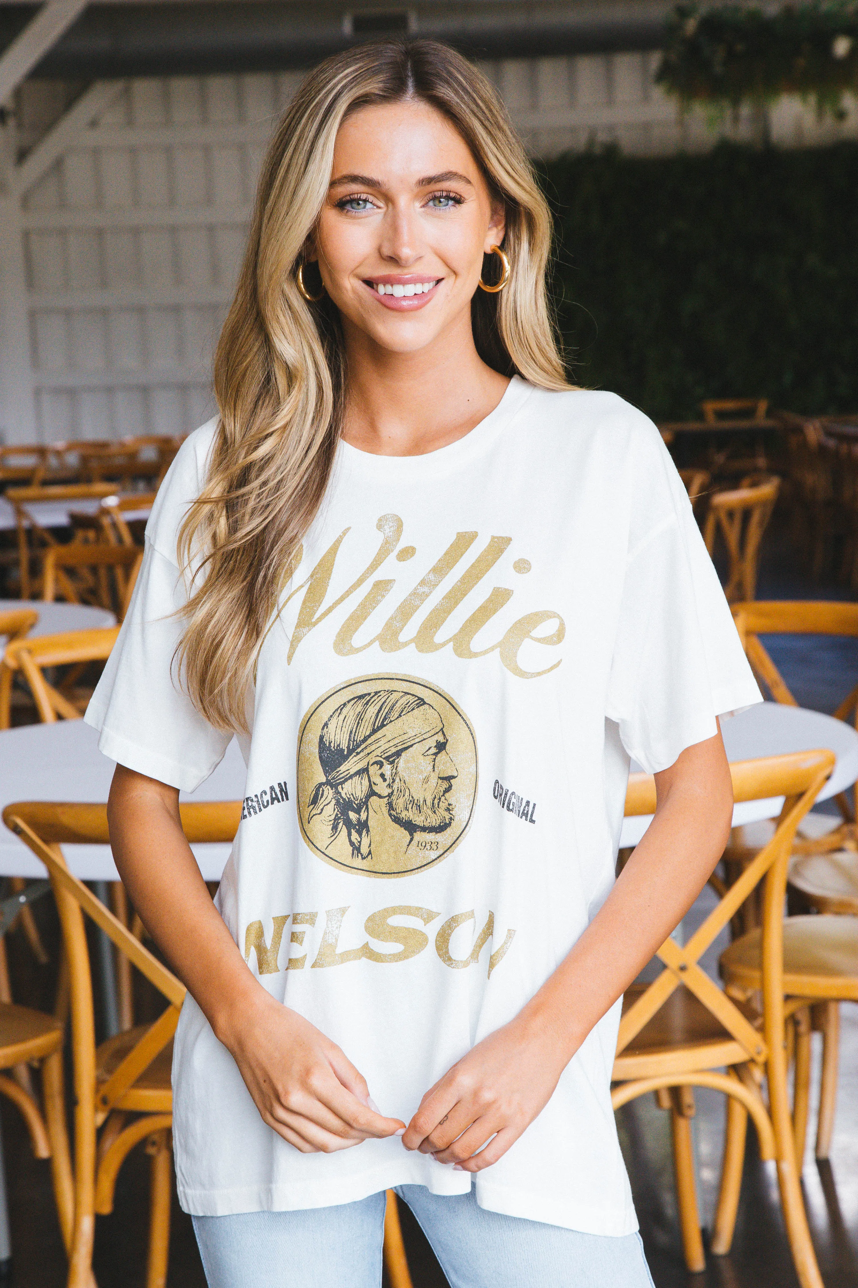 Willie Nelson American Original Merch Tee, Vintage White | Daydreamer sold by North & Main Clothing Company product image thumbnail 3