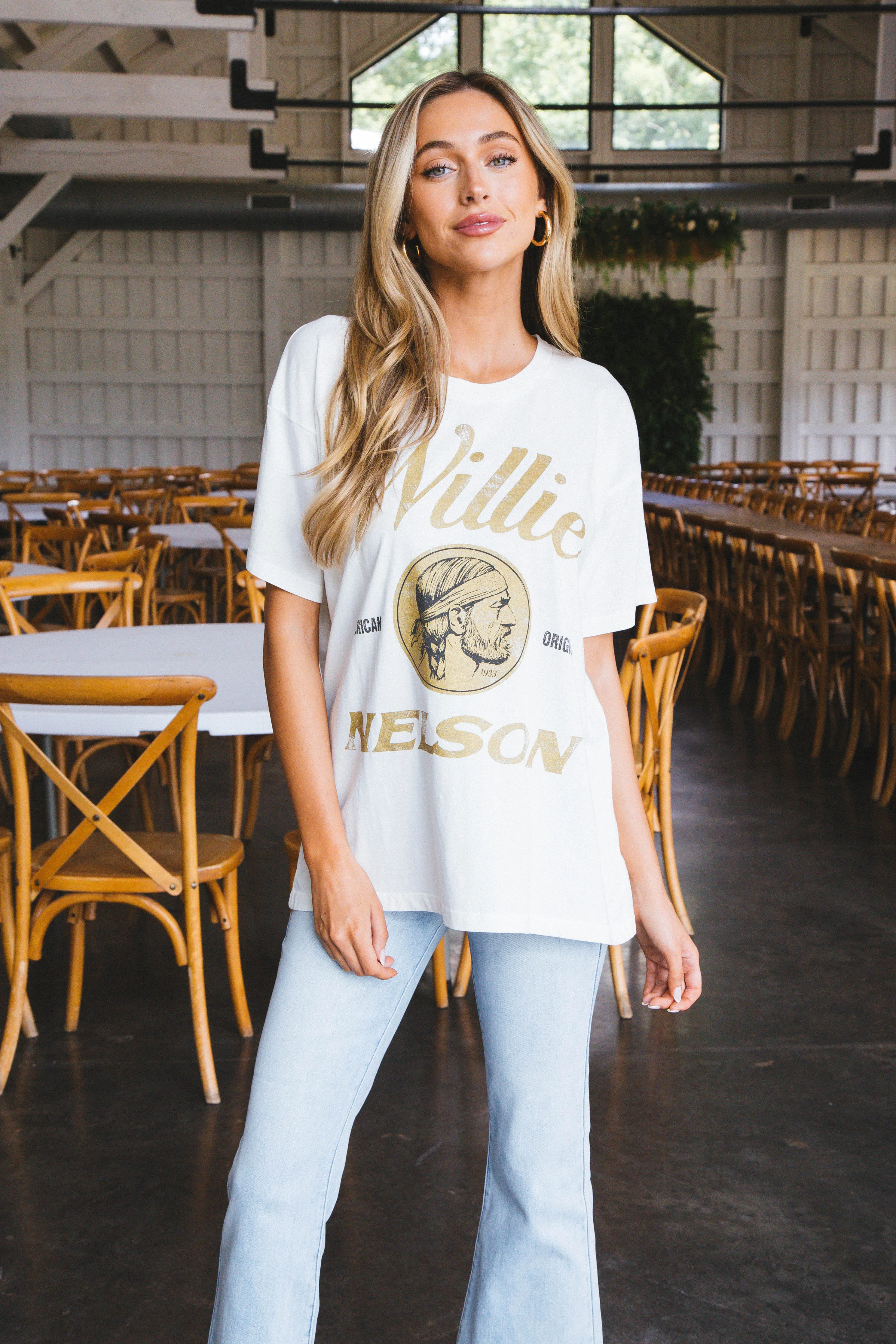 Willie Nelson American Original Merch Tee, Vintage White | Daydreamer sold by North & Main Clothing Company product image thumbnail 2