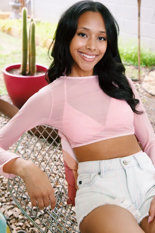 Rylei Triangle Bikini Top Cover Up Set, Pink made by North & Main Clothing Company