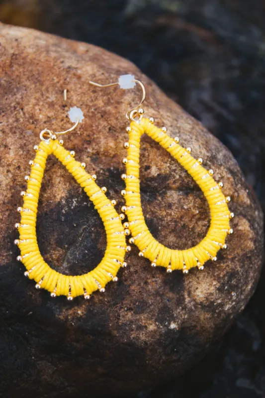Kai Teardrop Earrings, Light Yellow sold by North & Main Clothing Company