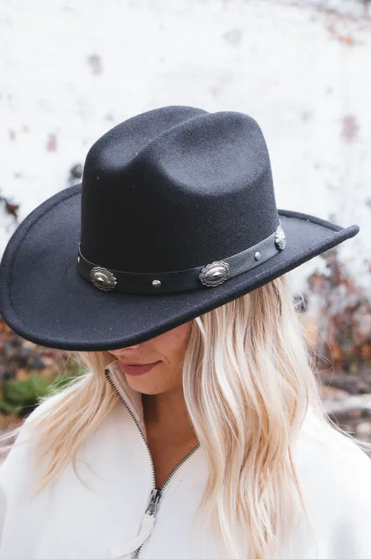 Oval Coin Belt Cowboy Hat, Black | Fame Accessories sold by North & Main Clothing Company