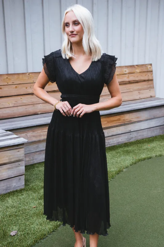 Shining Night Midi Dress, Black sold by North & Main Clothing Company