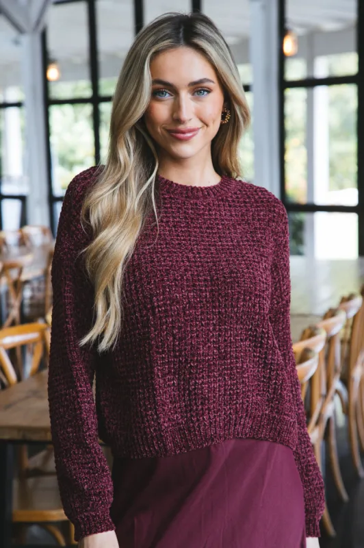 Under the Stars Chenille Sweater, Sugar Plum | Sanctuary made by North & Main Clothing Company