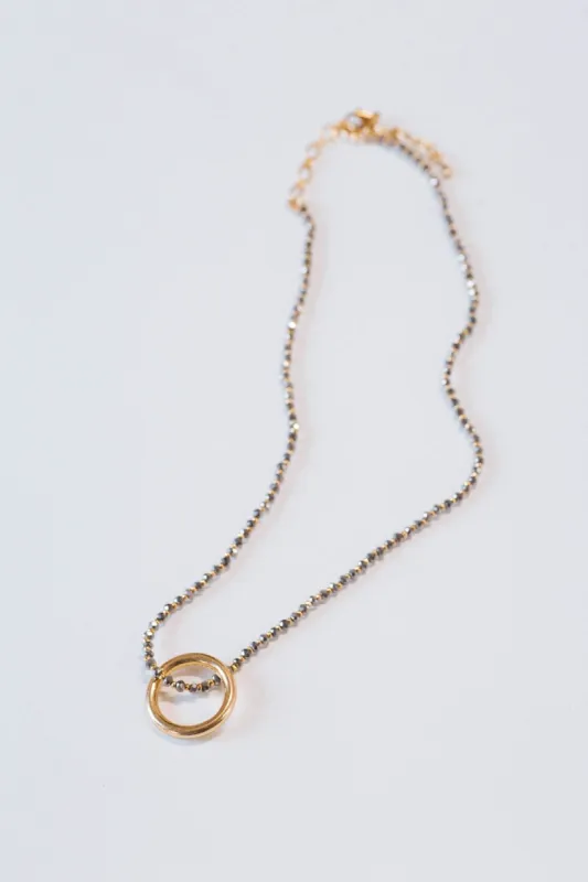 Crystal Ring Necklace, Grey sold by North & Main Clothing Company