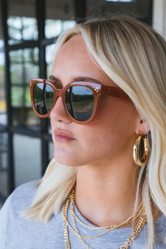 Cleo Polarized Sunglasses, Maple Green | I-Sea sold by North & Main Clothing Company